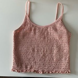 Womens (M) light pink/coral Hollister ruched tank top